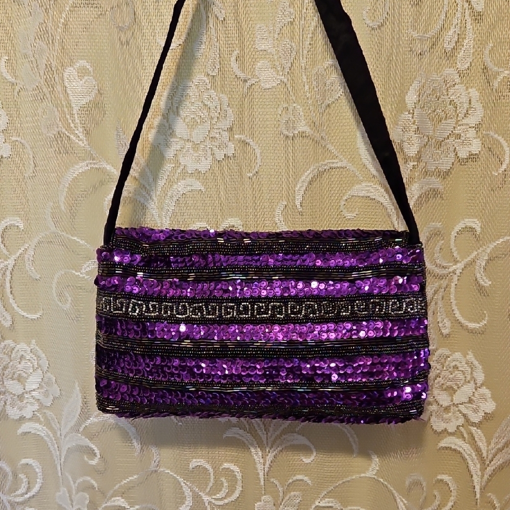Purple Beaded Bag - Picture 3 of 8
